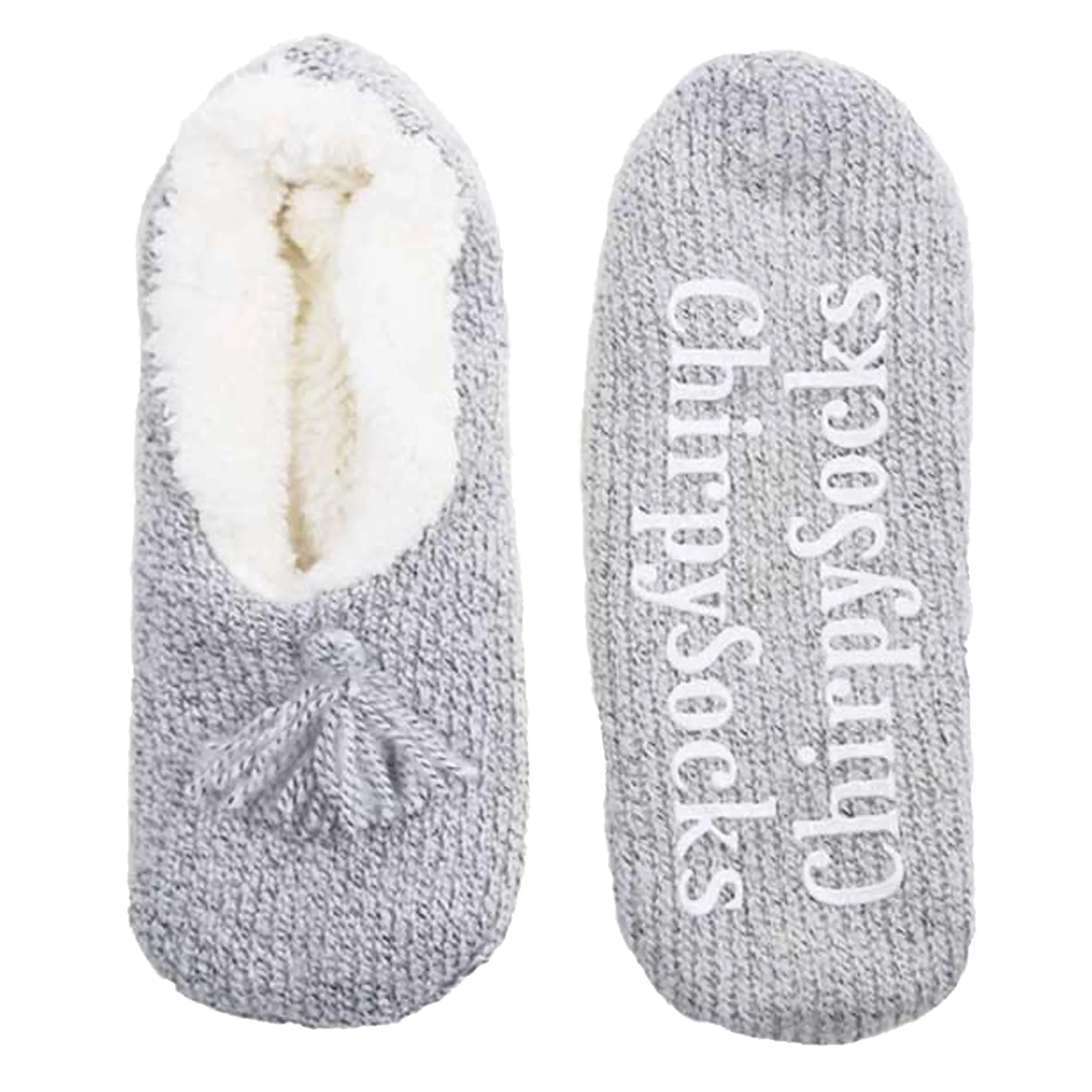 Adult Women's Fuzzy Non-Slip Fancy Yarn Slippers Socks, 1 Pairs