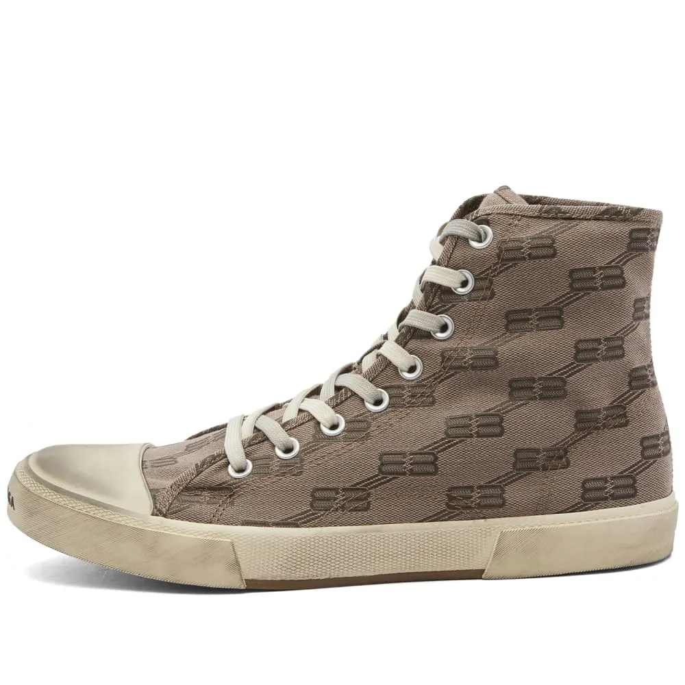 Balenciaga Paris High All-Over Logo Canvas Sneaker