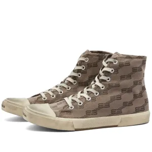Balenciaga Paris High All-Over Logo Canvas Sneaker
