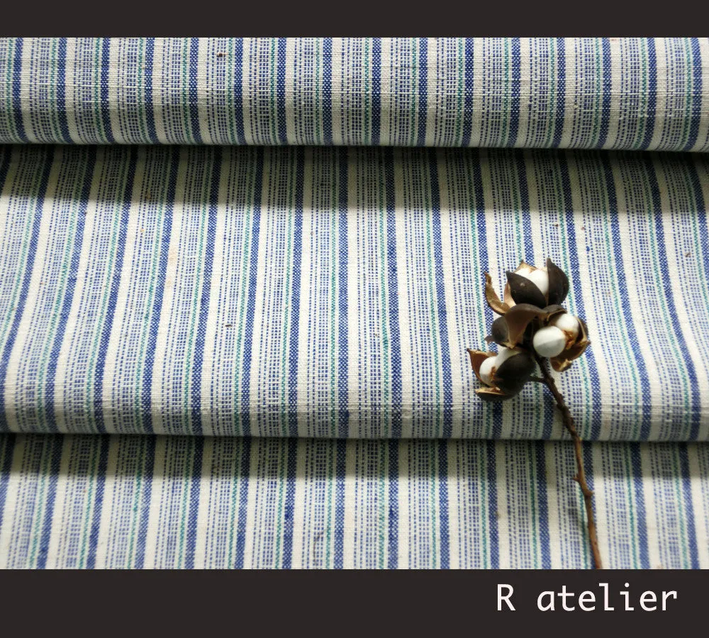 Blue-Green Stripe #008 | Fabric By The Bolt
