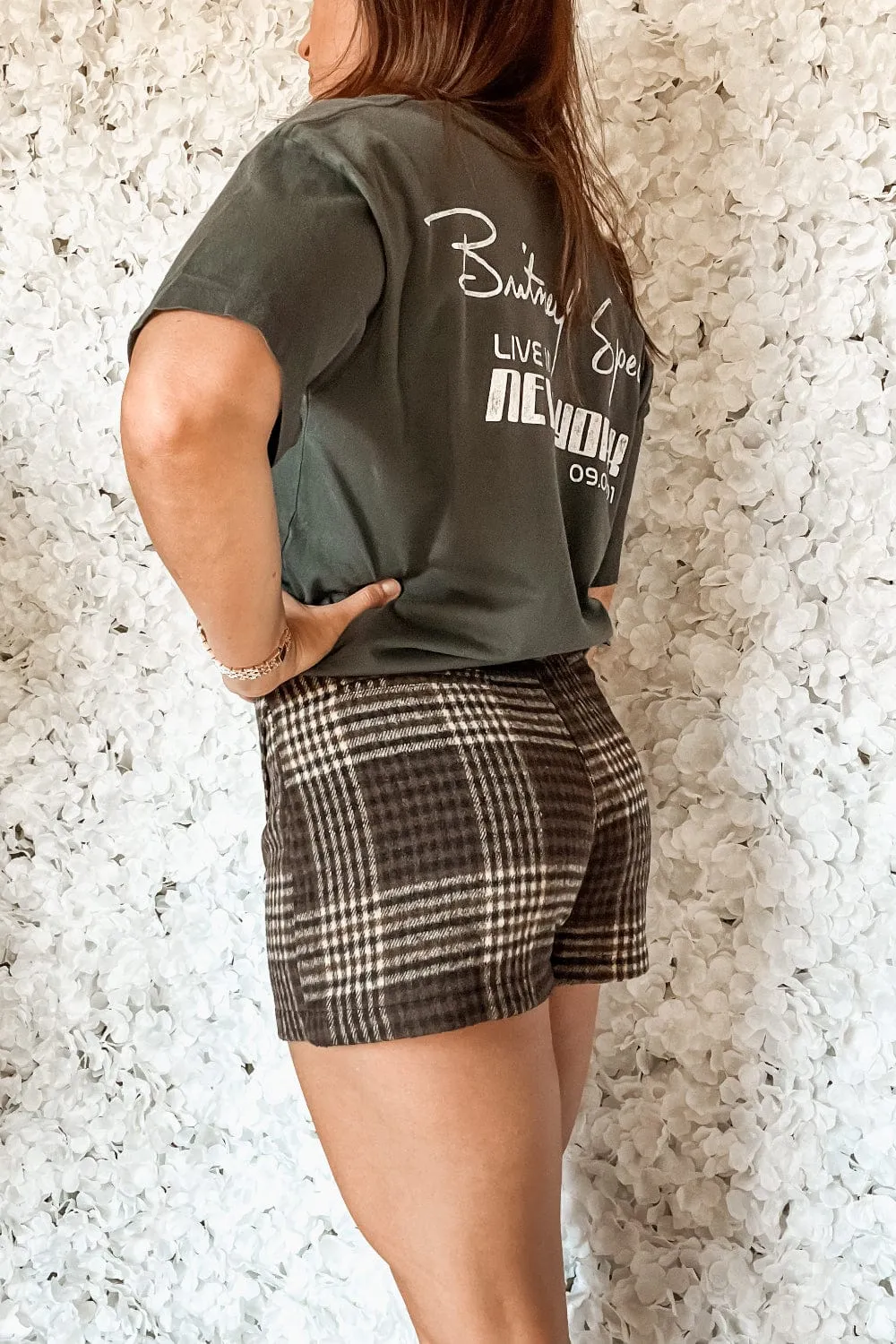 Brun Plaid Pattern Soft Preppy Skort