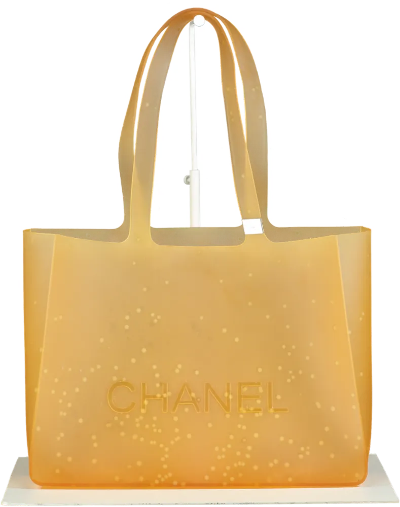 CHANEL Ltd.Edition Orange Logo Jelly Tote Beach Bag