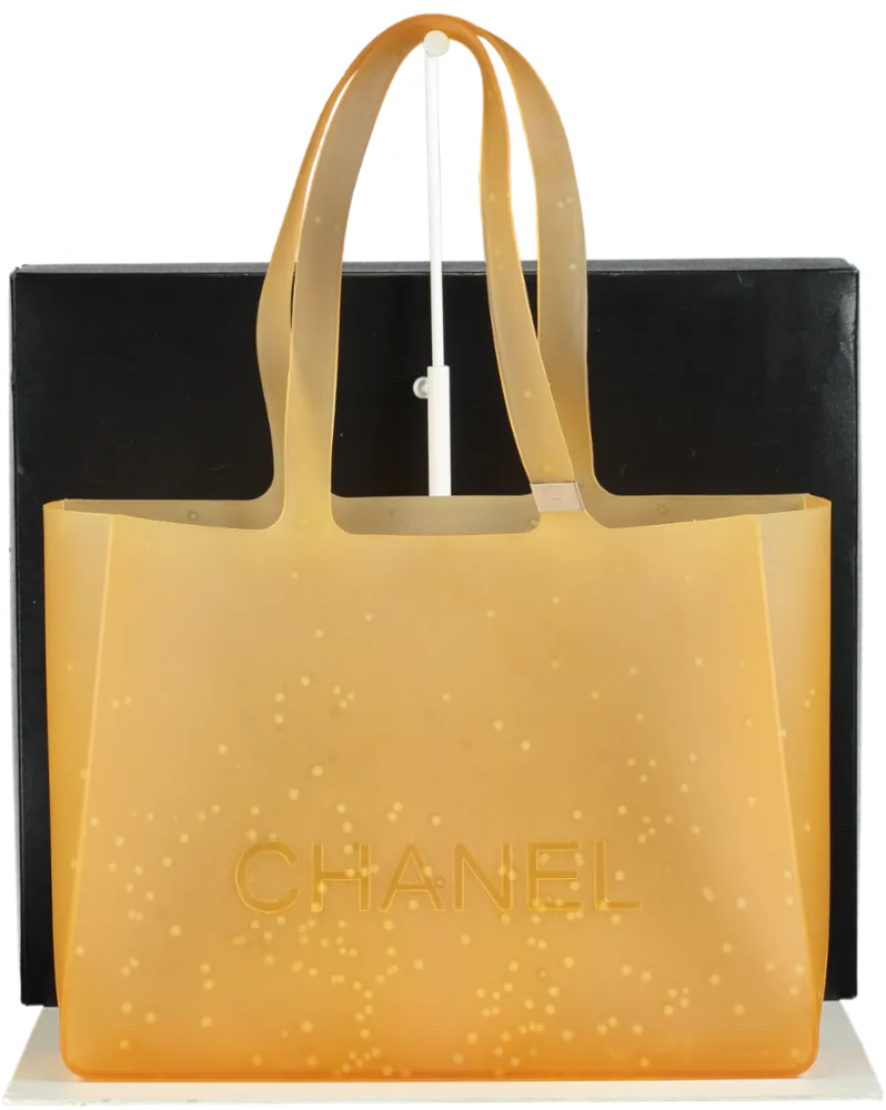 CHANEL Ltd.Edition Orange Logo Jelly Tote Beach Bag