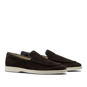 Chocolate Brown Suede Leather Debonair Slippers