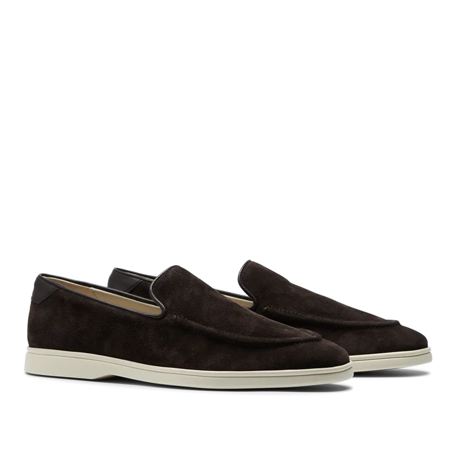 Chocolate Brown Suede Leather Debonair Slippers