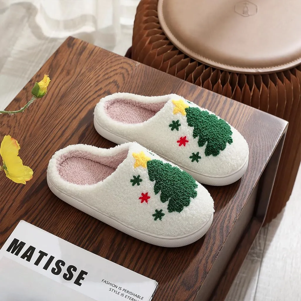 Cozy Furry Slippers for Women & Men, Bear Paw, Cat, Halloween, Christmas Designs, Warm Indoor Non-Slip Winter House Shoes
