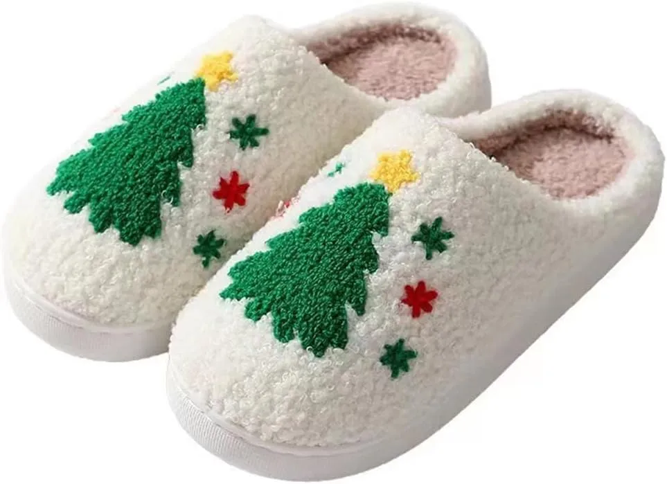 Cozy Furry Slippers for Women & Men, Bear Paw, Cat, Halloween, Christmas Designs, Warm Indoor Non-Slip Winter House Shoes