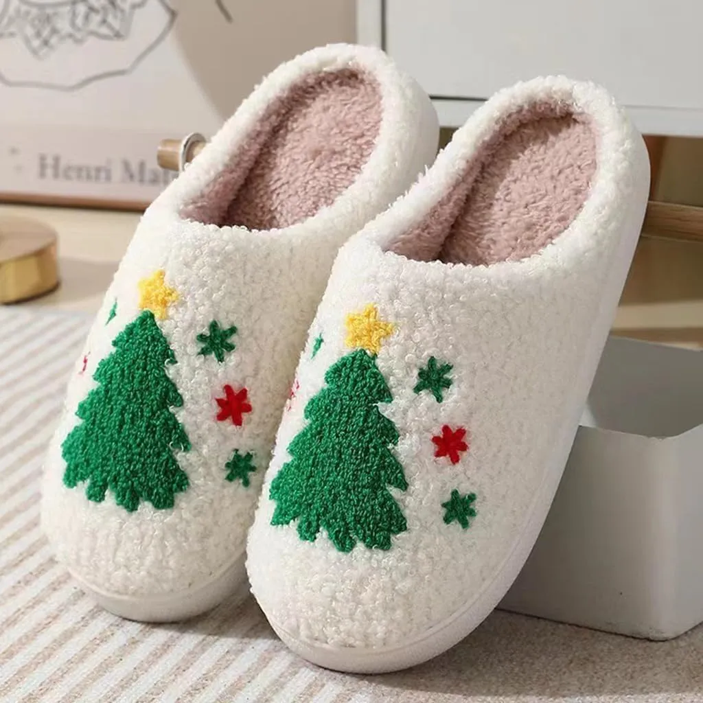 Cozy Furry Slippers for Women & Men, Bear Paw, Cat, Halloween, Christmas Designs, Warm Indoor Non-Slip Winter House Shoes