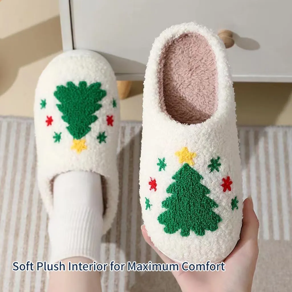 Cozy Furry Slippers for Women & Men, Bear Paw, Cat, Halloween, Christmas Designs, Warm Indoor Non-Slip Winter House Shoes