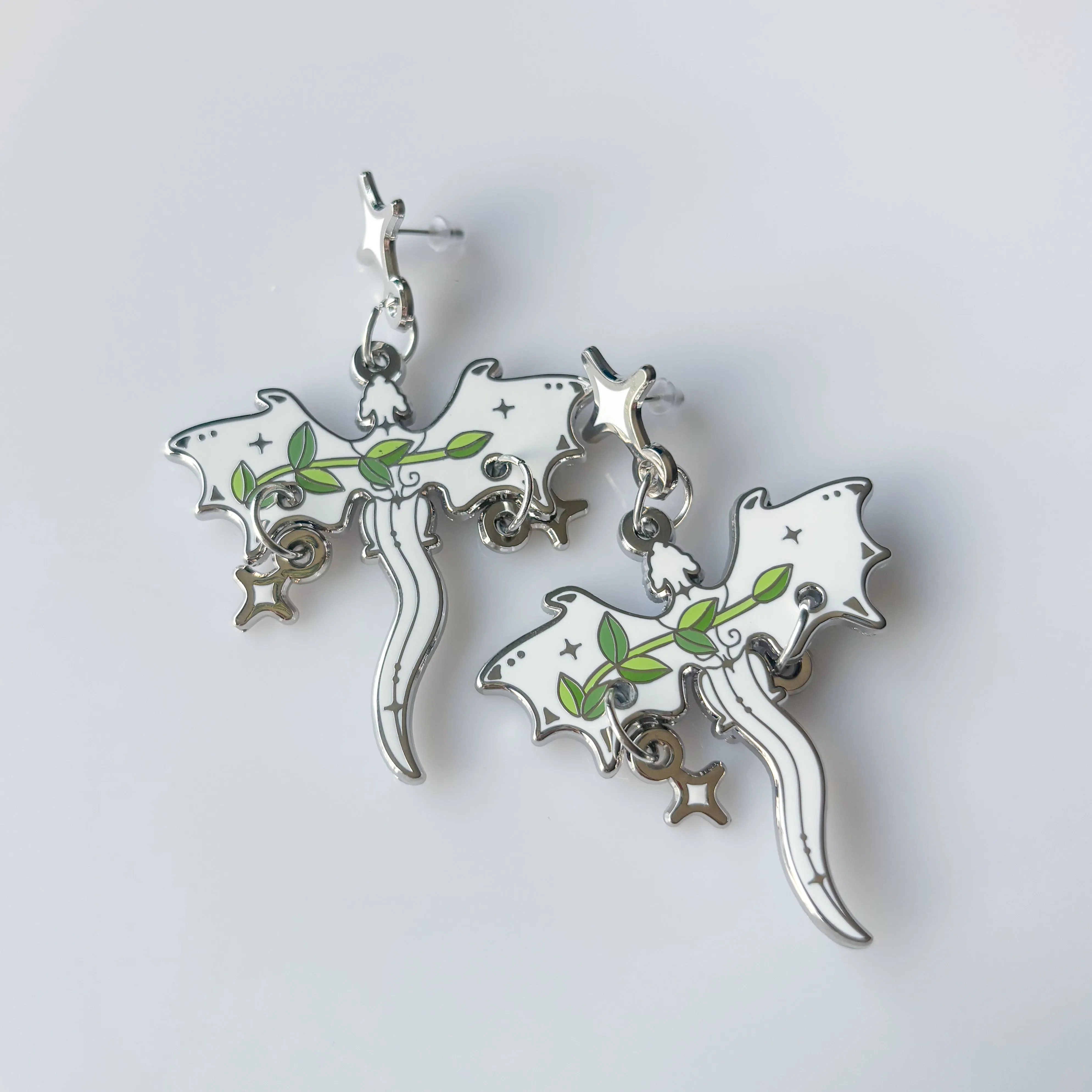DISCOUNTED - CELESTIAL VINE DRAGON METAL EARRINGS