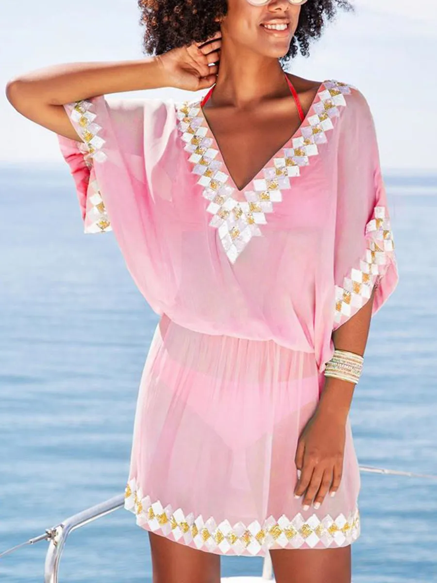 Fashionable Bohemian Printed Mini Dress