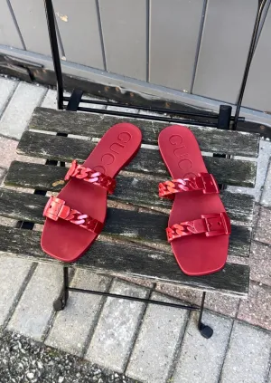GUCCI Rubber Slide Sandals