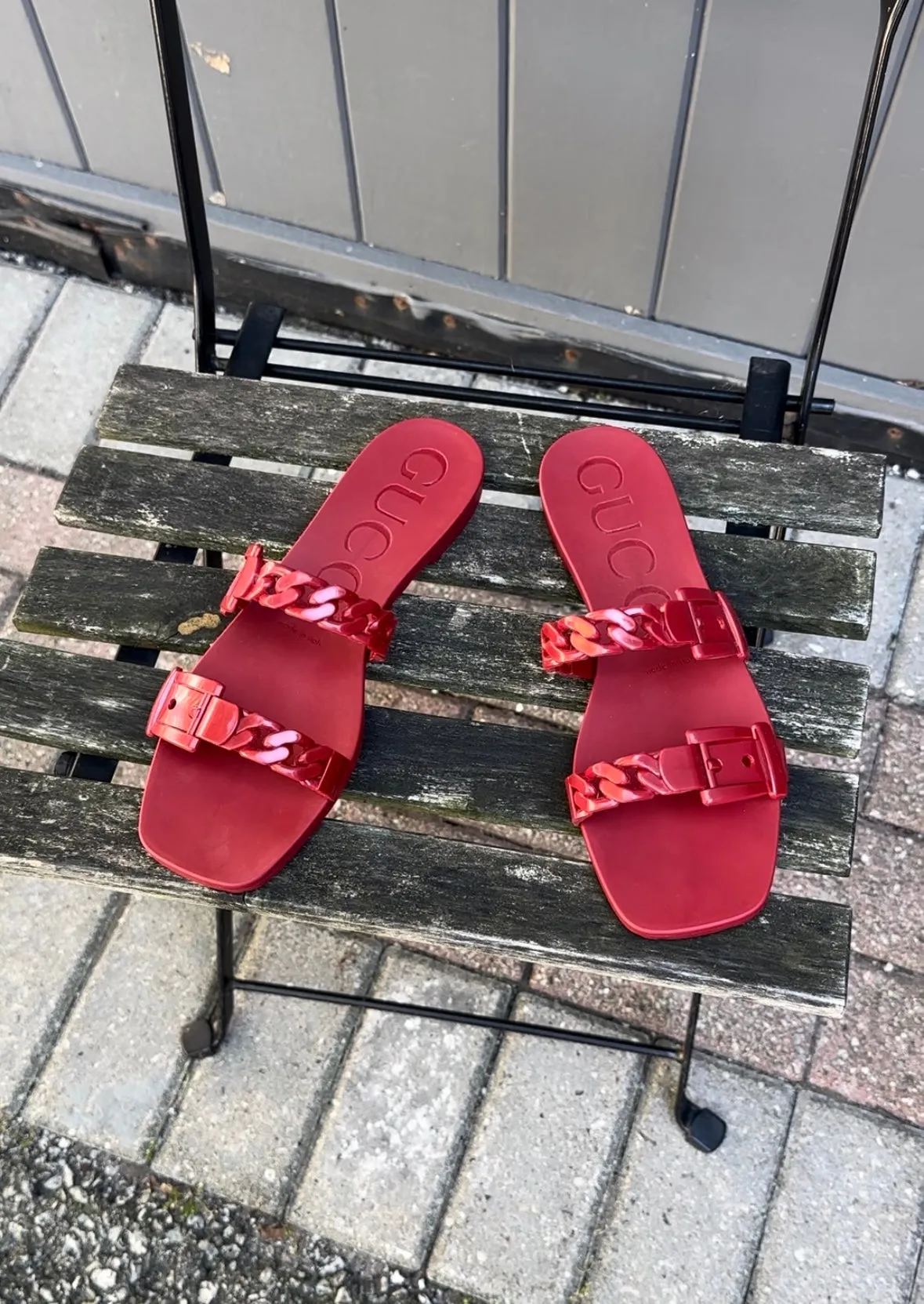 GUCCI Rubber Slide Sandals