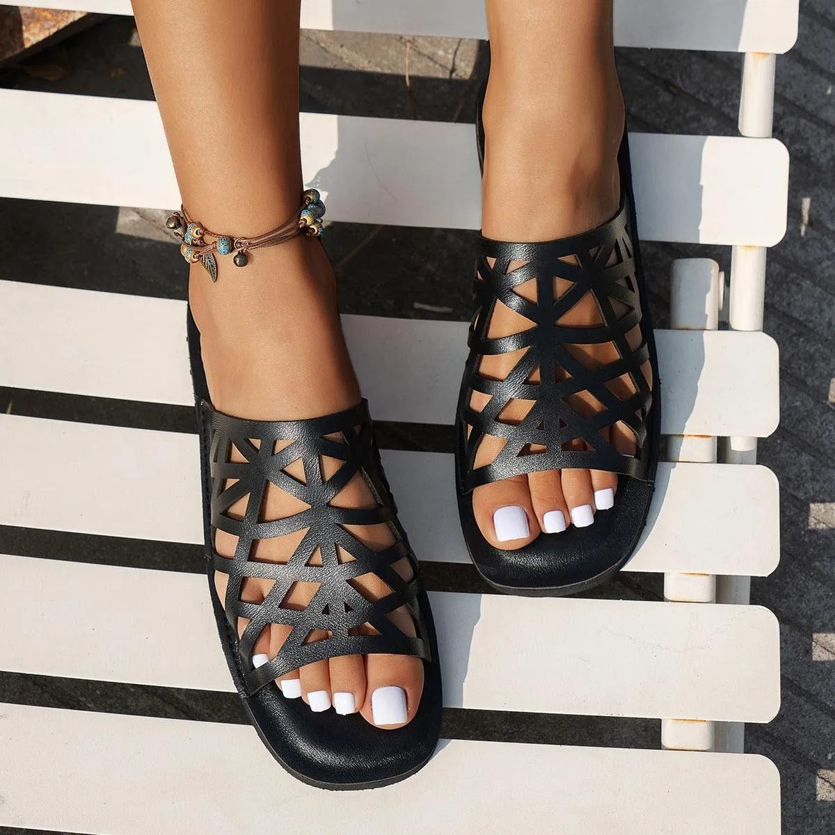 Hollow Strappy Sandals