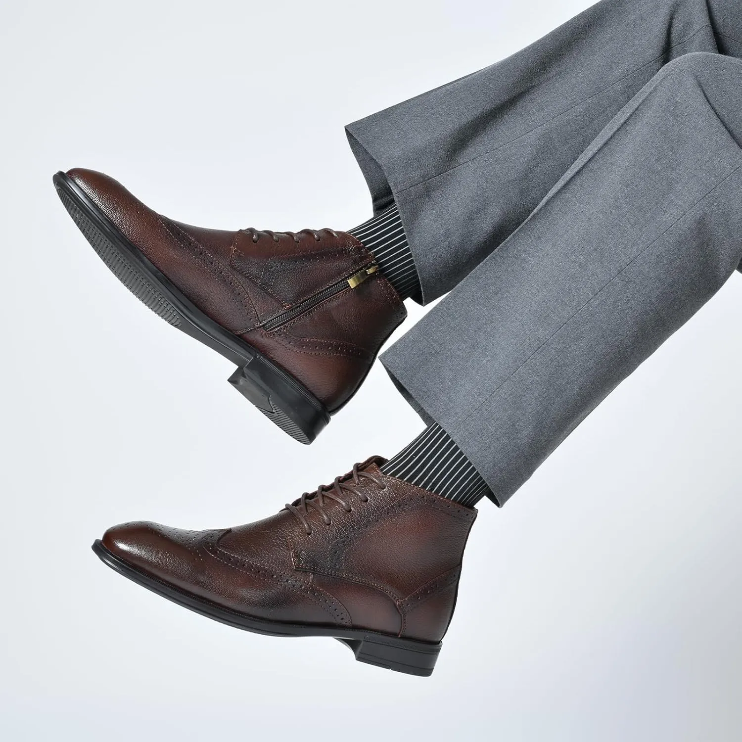 Holy dove Chelsea Boots Men  Genuine Leather,Chelsea Boots for Men with Side Zipper, Casual Slip-On Ankle Boots, Chukka & Oxford Style Dress Boots