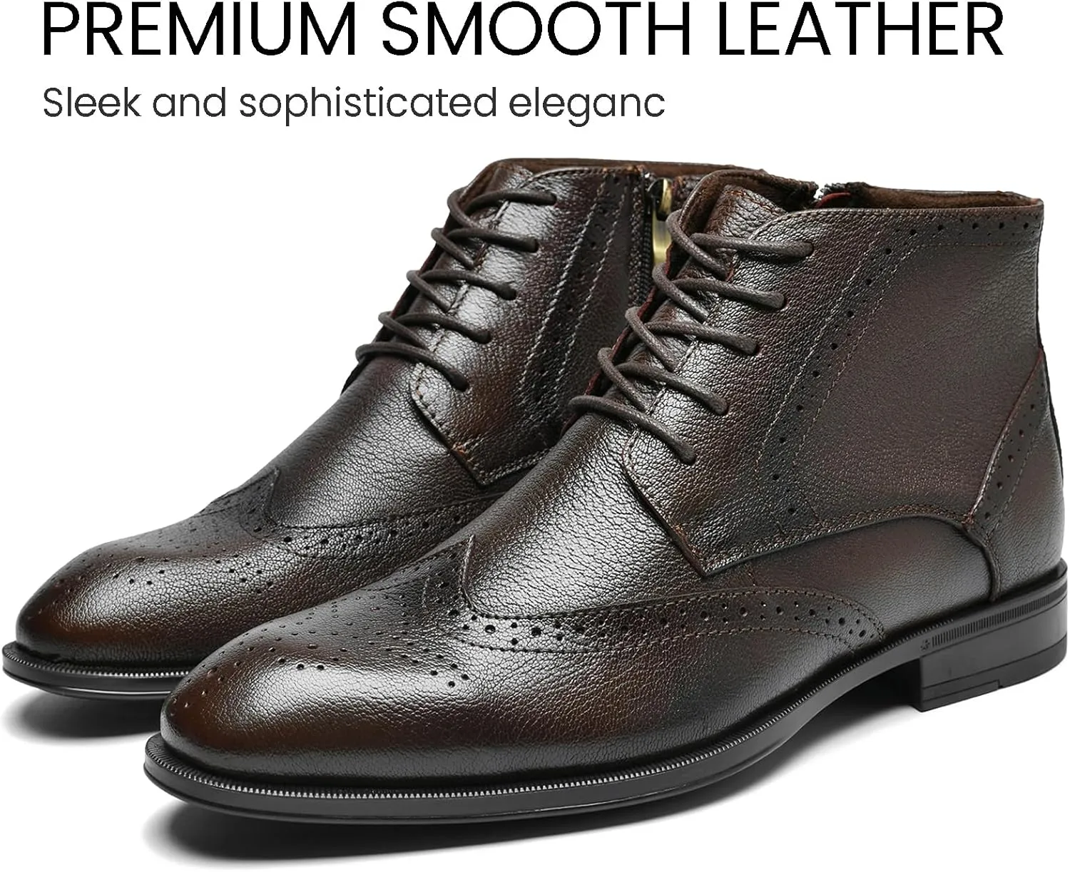 Holy dove Chelsea Boots Men  Genuine Leather,Chelsea Boots for Men with Side Zipper, Casual Slip-On Ankle Boots, Chukka & Oxford Style Dress Boots