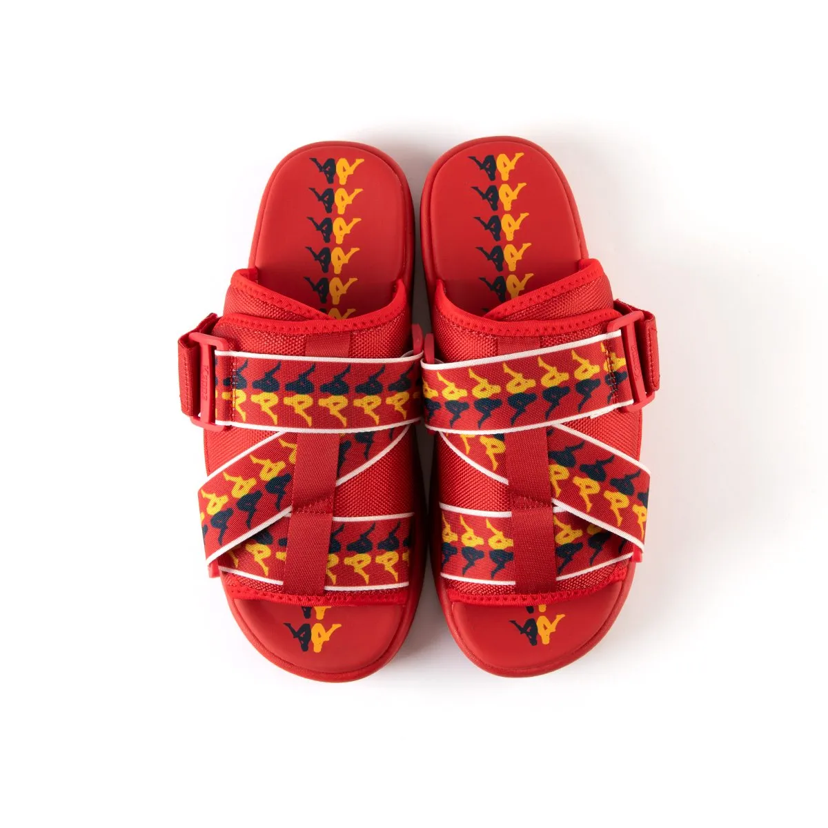 Kappa 222 BAMDA MITEL 6 SLIDES Men’s - RED - YELLOW - BLUE