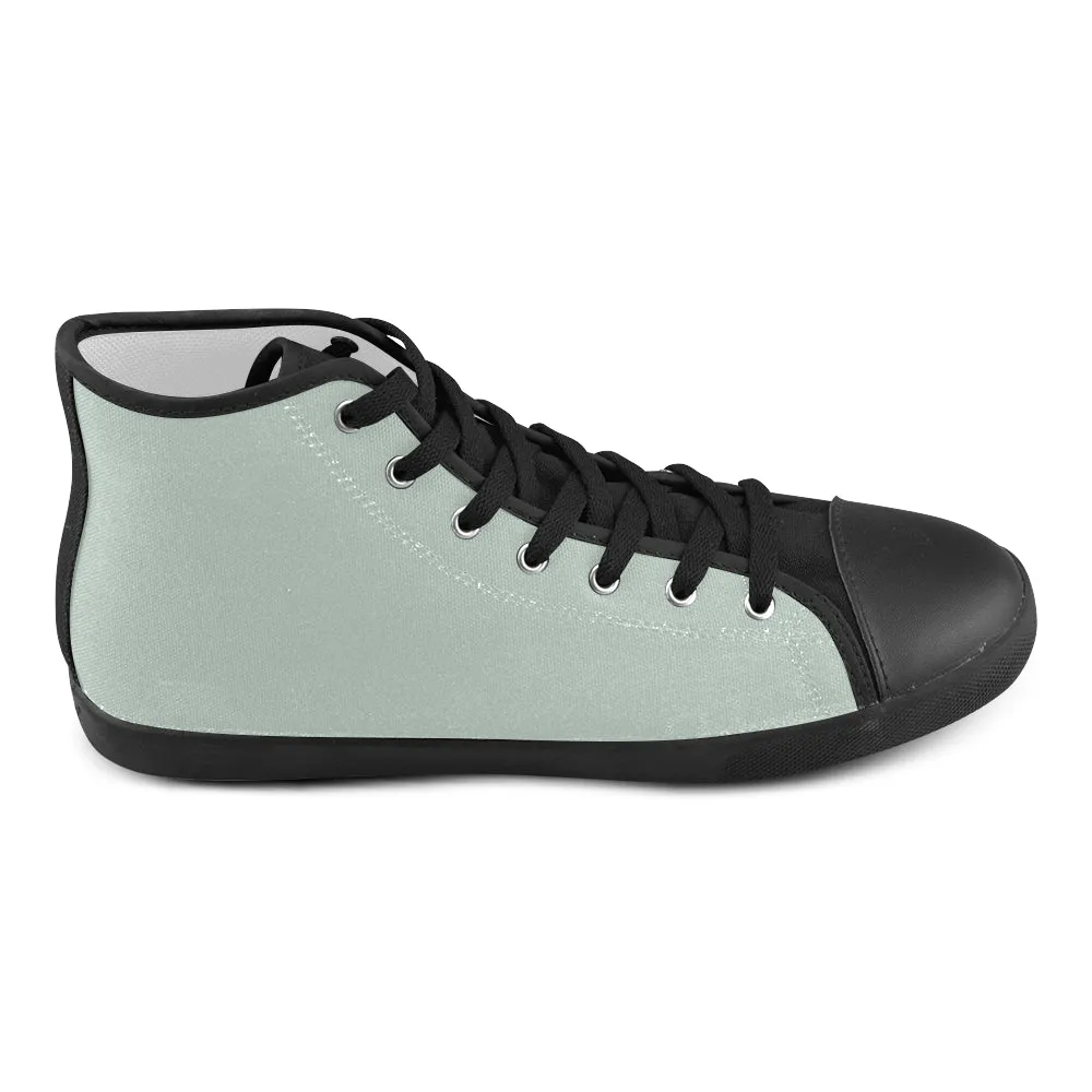 Kids' Mint Green Solids Print High Top Canvas Shoes