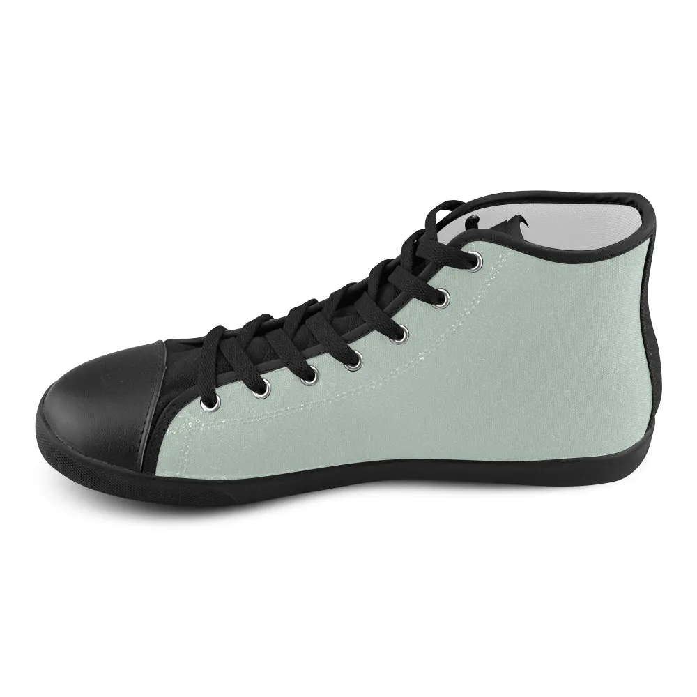 Kids' Mint Green Solids Print High Top Canvas Shoes