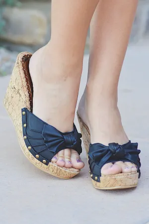 Knotty Or Nice Cork Wedge - Black