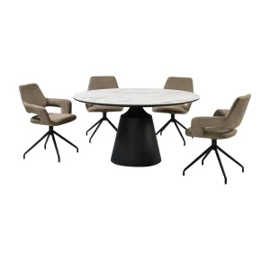 Knox Penny - Dining Set Stone Top And Chairs
