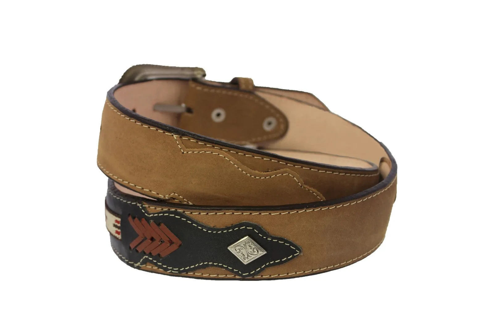 Light Brown #455 Western Cowboy Belt Leather - Removable Buckle