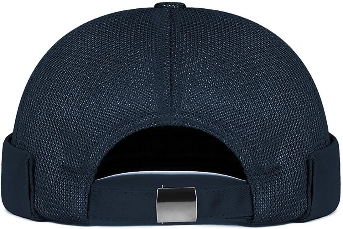 Mens Mesh Brimless Cap with No Brim, Summer Skullcap Docker Beanie Hat