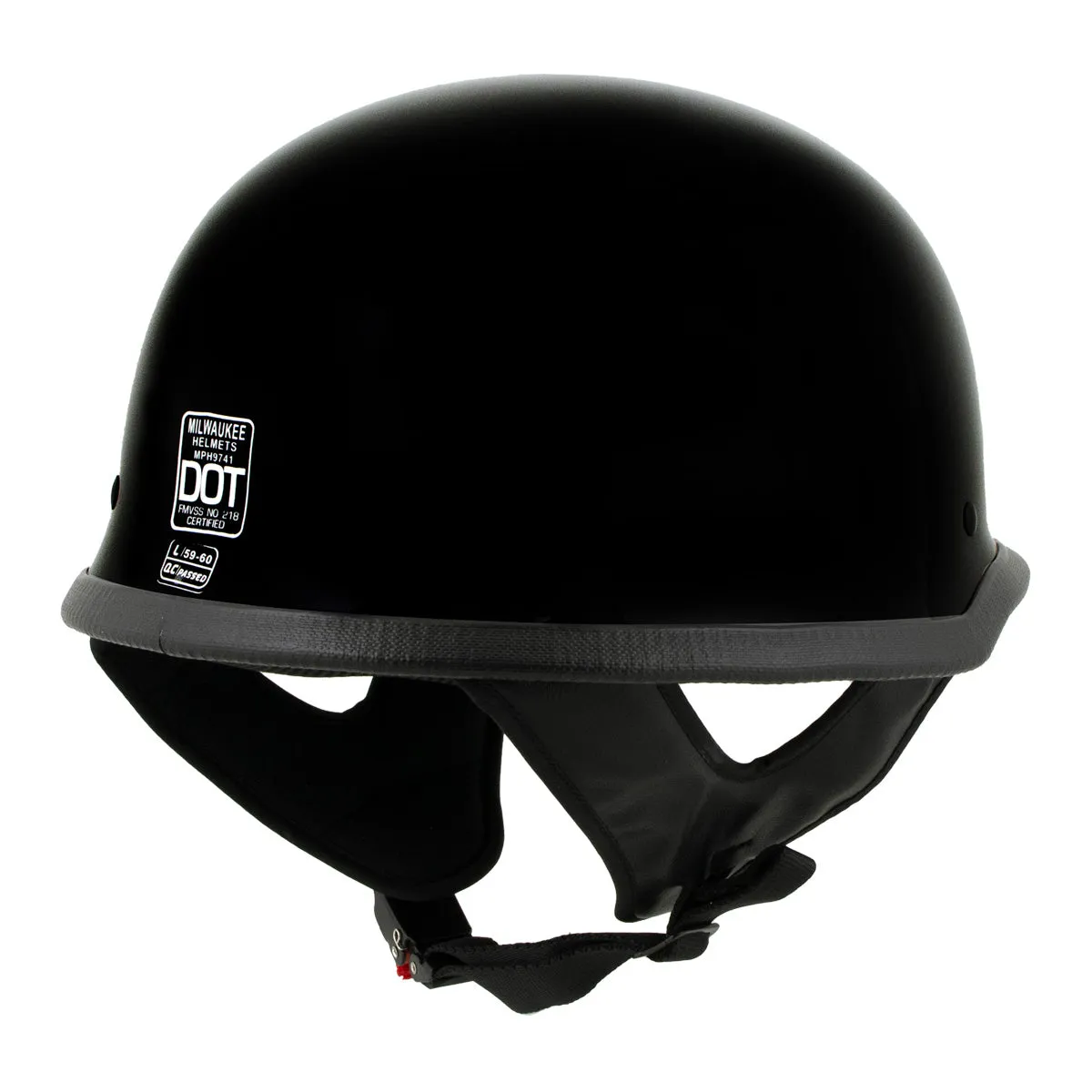 Milwaukee Helmets MPH9741DOT 'Motorrad' DOT German Style Gloss Black