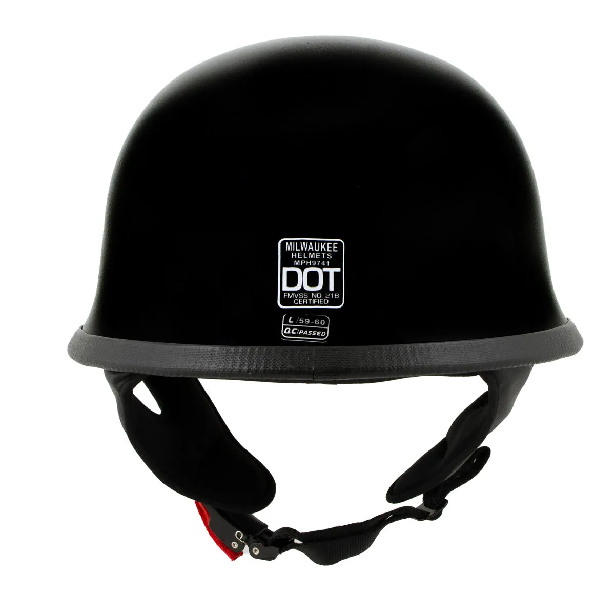 Milwaukee Helmets MPH9741DOT 'Motorrad' DOT German Style Gloss Black
