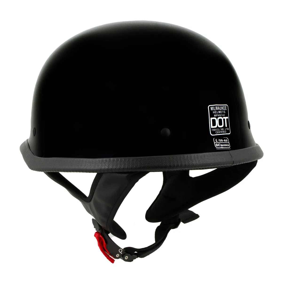 Milwaukee Helmets MPH9741DOT 'Motorrad' DOT German Style Gloss Black