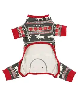 Moose Fairisle Dog Onesie - XS/S