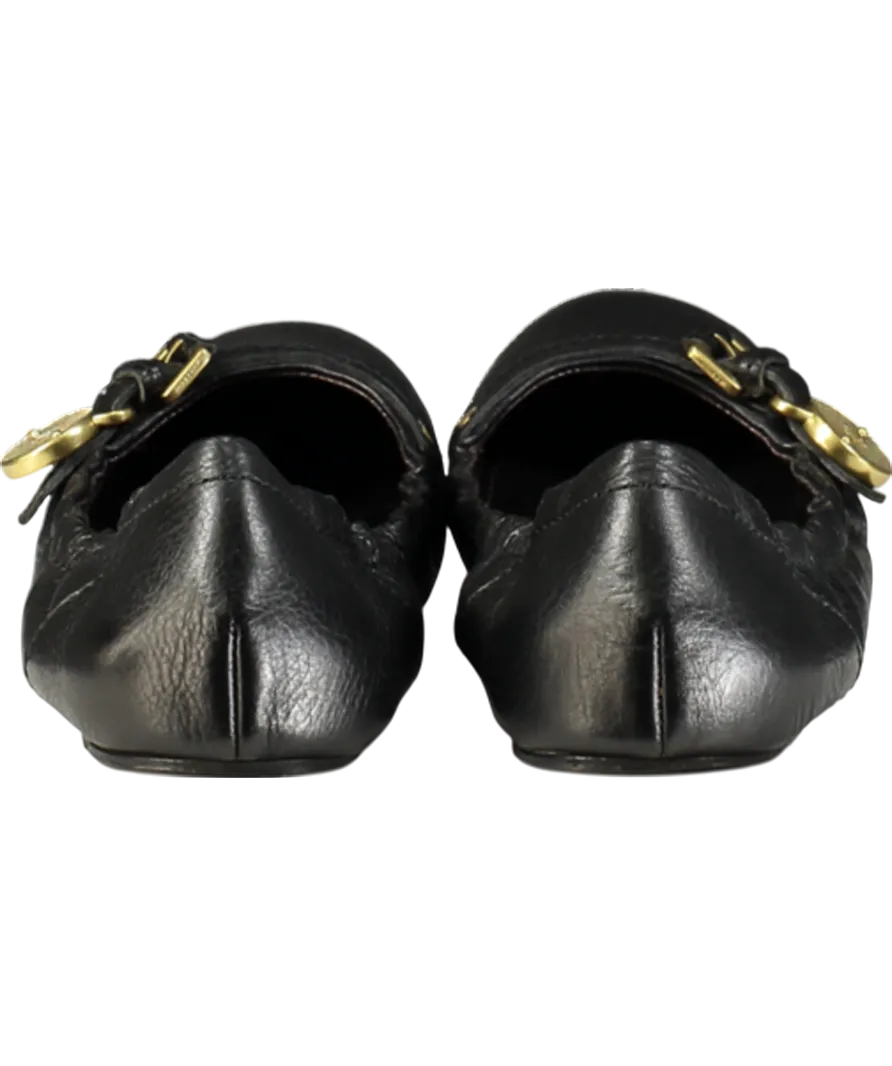 Mulberry Black Bayswater Ballerina Leather Pumps UK 7 EU 40 👠