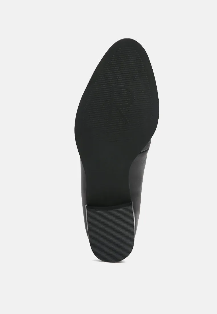 NADIA Black Leather Penny Loafers