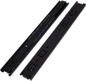 Plantex Drawer Channel/Full Extension Ball Bearing Telescopic Channel Runner/Ball Bearing Sliding Drawer Channel for Kitchen & Wardrobe-1 Pair (10-Inch,Black)