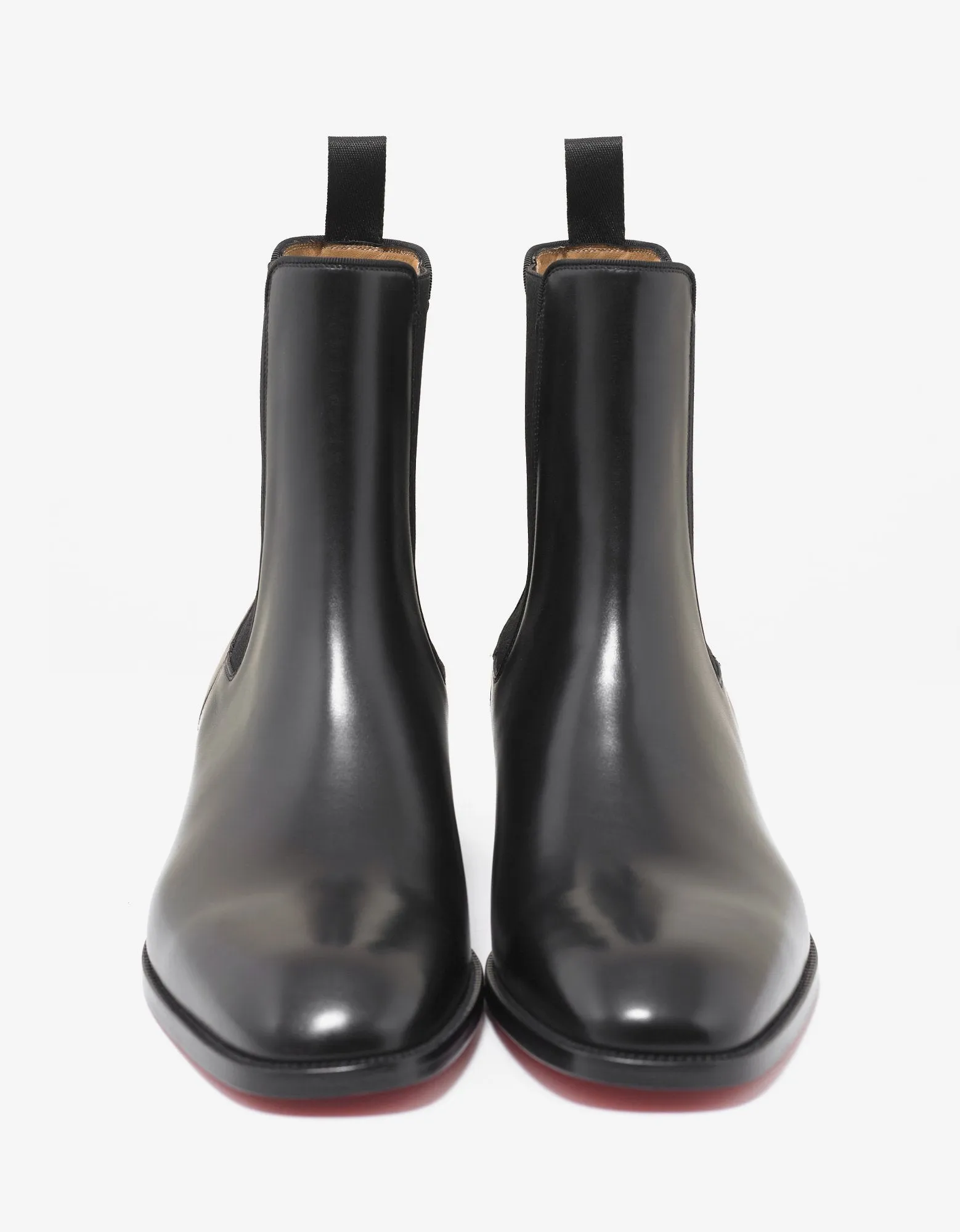 Samson Flat Black Leather Chelsea Boots