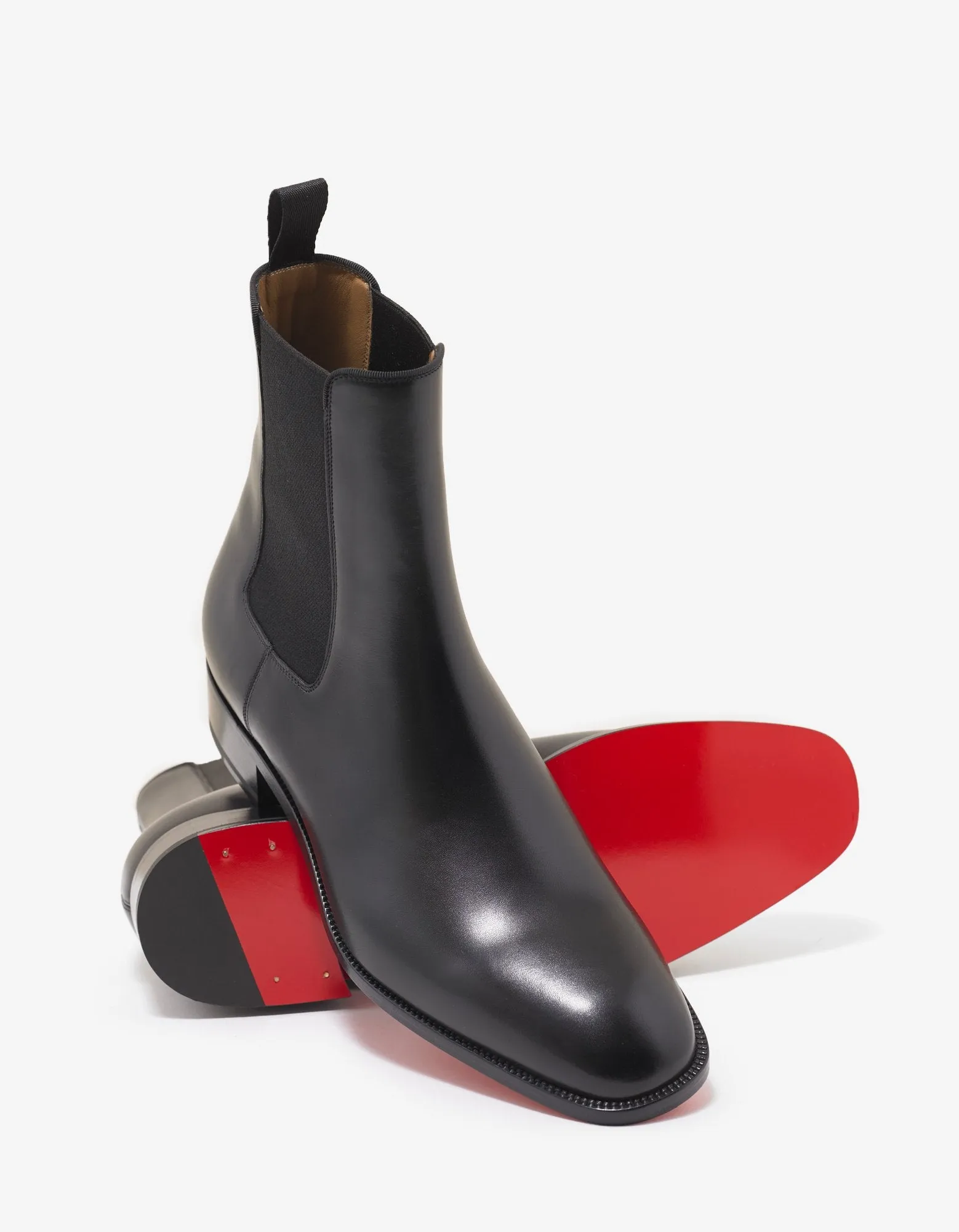 Samson Flat Black Leather Chelsea Boots