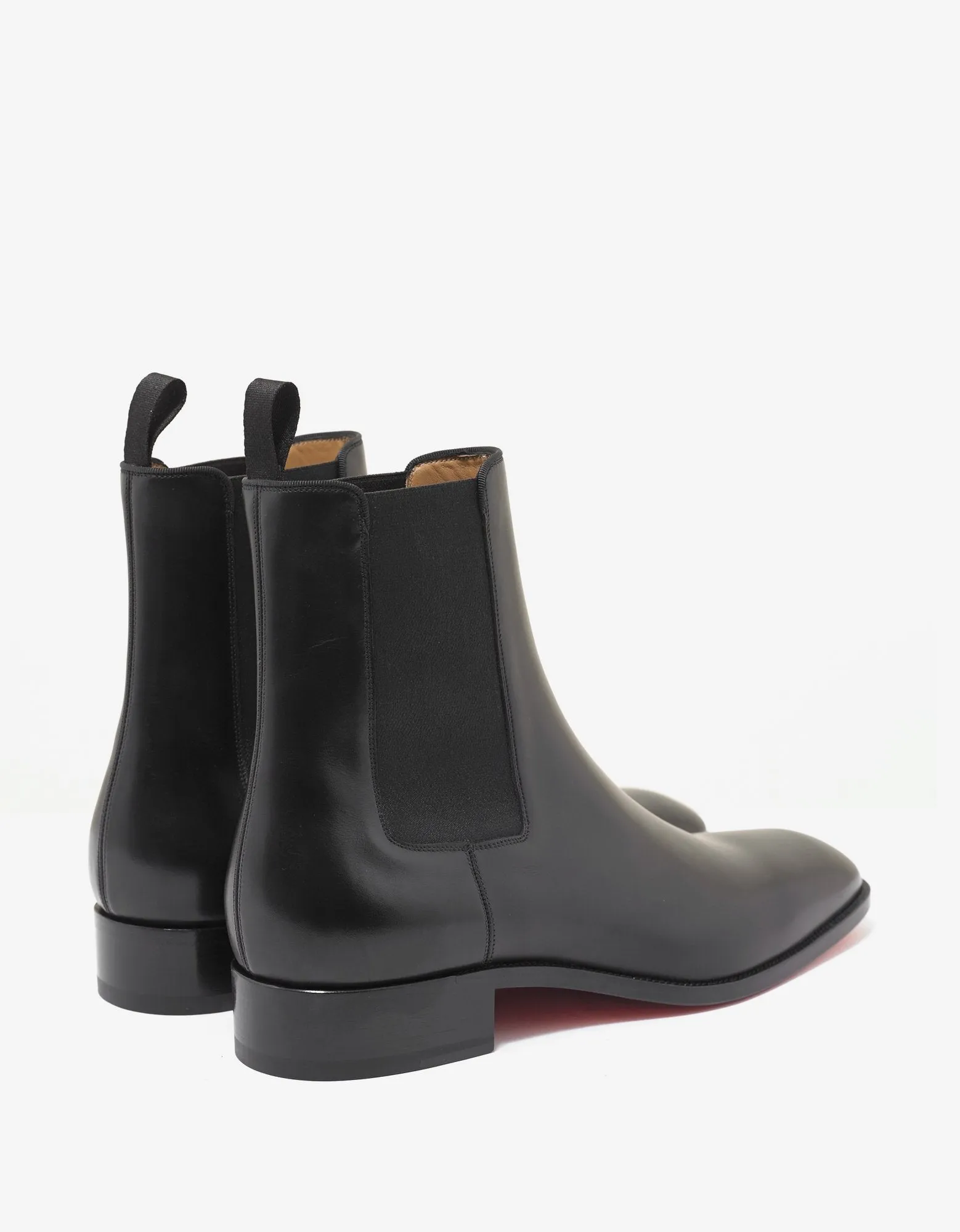 Samson Flat Black Leather Chelsea Boots