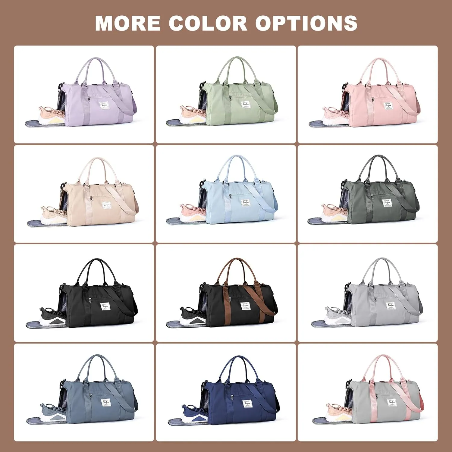 Weekender Duffel Bags for Women & Men - Airplane Travel Totes with Wet Pocket & Shoe Compartment - Labor & Delivery Hospital Bag