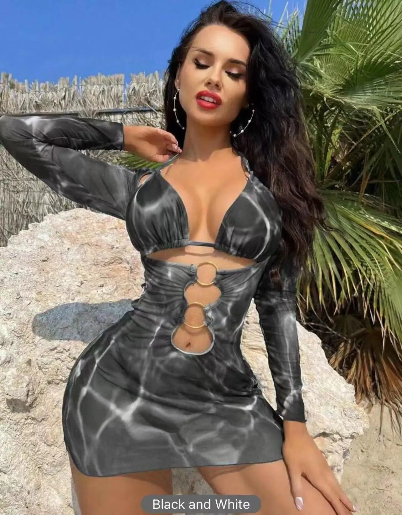 Women's Printed Hollow Out Fashionable Bikini Set